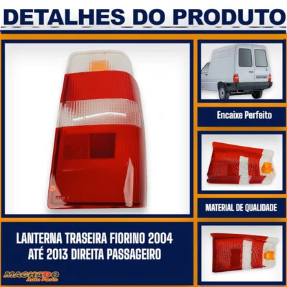 Lente da Lanterna Traseira Fiorino 2004 a 2013 Direita FITAM 