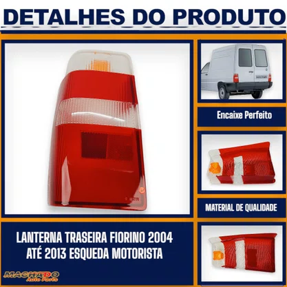 Lente da Lanterna Traseira Fiorino 2004 a 2013 Esquerda FITAM 