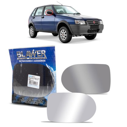Lente Refil Retrovisor Uno Way Economy 2010 a 2013 Lado Direito Passageiro  BLAWER