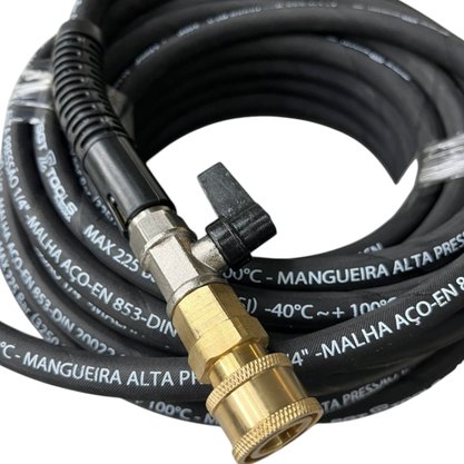Mangueira Trama Aço M22/14 x Engate Rápido Para Lavadora Alta Pressão 12M SIGMA