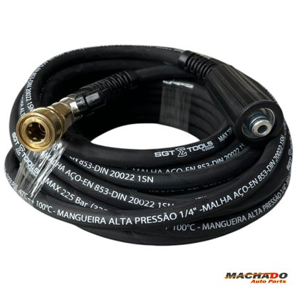 Mangueira Trama Aço M22/14 x Engate Rápido Para Lavadora Alta Pressão 12M SIGMA