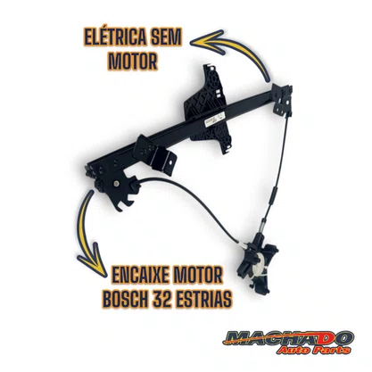 Máquina de Vidro Dianteira Elétrica Encaixe Original Gol Saveiro 2 Portas G5 G6 G7 2008 a 2020 Esquerdo Motorista