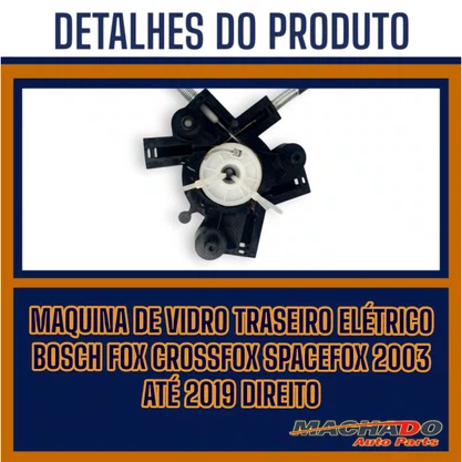Máquina de Vidro Dianteira Elétrica Encaixe Original Gol Saveiro 2 Portas G5 G6 G7 2008 a 2020 Esquerdo Motorista