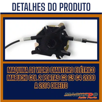 Máquina de Vidro Dianteira Elétrica Mabuchi Gol 2 Portas G2 G3 G4 2000 a 2014 Direito Caroneiro