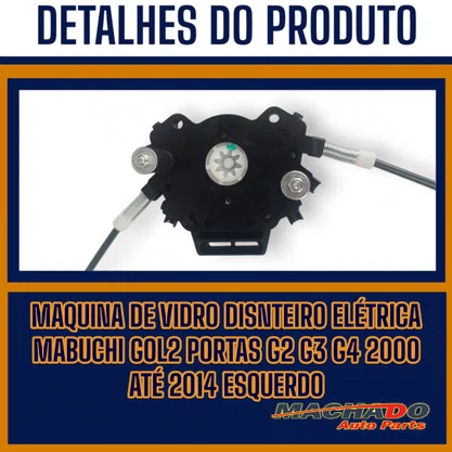 Máquina de Vidro Dianteira Elétrica Mabuchi Gol 2 Portas G2 G3 G4 2000 a 2014 Esquerdo Motorista
