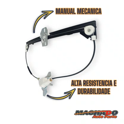 Máquina de Vidro Dianteira Manual Gol 2 Portas G2 G3 G4 2000 a 2014 Esquedo Motorista 