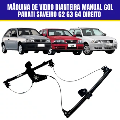 Máquina de Vidro Dianteira Manual Gol Parati Saveiro G2 G3 G4 1996 a 2014 4 Portas Direito Caroneiro