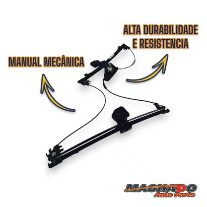 Máquina de Vidro Dianteira Manual Gol Parati Saveiro G2 G3 G4 1996 a 2014 4Portas Esquerdo Motorista