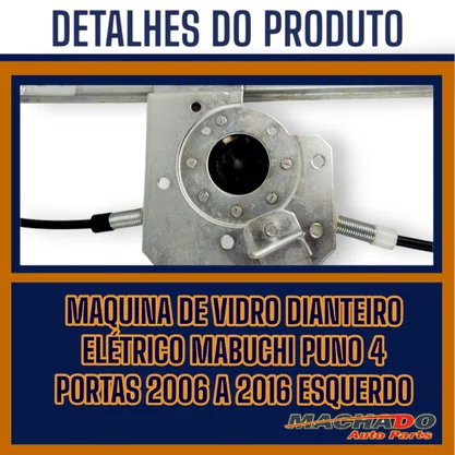 Máquina de Vidro Dianteiro Elétrica Mabuchi Punto 4 Portas 2006 a 2016 Esquerdo Motorista