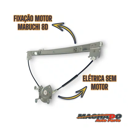 Máquina de Vidro Dianteiro Elétrico Encaixe Mabuchi 8D Clio Symbol 4 Portas 1999 a 2013 Esquerdo Motorista