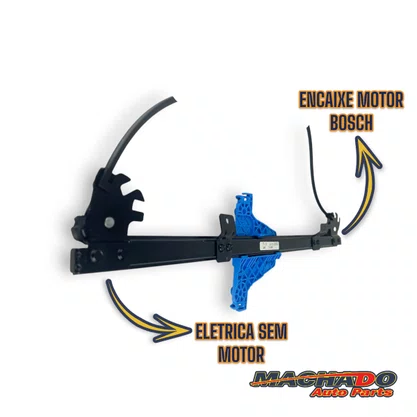 Máquina de Vidro Dianteiro Elétrico Encaixe Motor Bosch Fox 4 Portas 2003 a 2019 Esquerdo Motorista