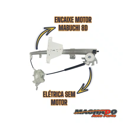 Máquina de Vidro Dianteiro Elétrico Encaixe Motor Mabuchi 8D Fox 4 Portas 2003 a 2019 Esquerdo Motorista