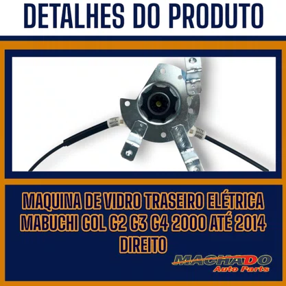 Máquina de Vidro Traseira Elétrica Mabuchi Gol G2 G3 G4 2000 a 2014 Esquerdo Motorista
