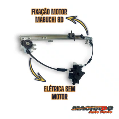 Máquina de Vidro Traseiro Elétrico Encaixe Motor Mabuchi Palio Siena 1996 a 2016 Lado Direito 