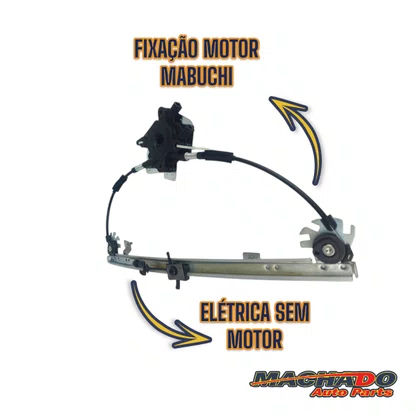 Máquina de Vidro Traseiro Elétrico Encaixe Motor Mabuchi Palio Siena 1996 a 2016 Lado Esquerdo
