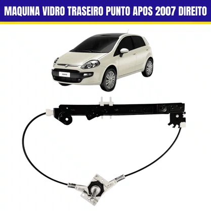 Maquina  De Vidro Traseiro Punto Apos 2007 Direito