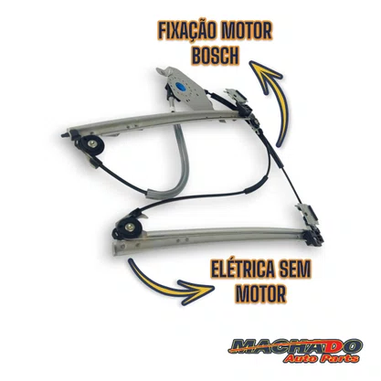 Máquina Vidro Dianteira Elétrica Encaixe Motor Bosch Santana 2 e 4 Portas 1997 a 2006 Dianteiro Esquerdo