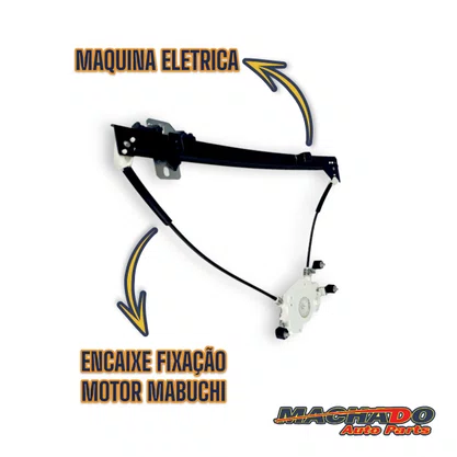 Máquina Vidro Dianteira Elétrica Encaixe Motor Mabuchi Elba Prêmio Uno 2 Portas 1985 a 2013 Esquerdo Motorista