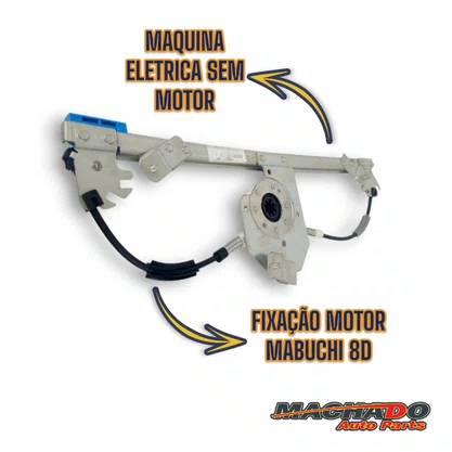 Máquina Vidro Dianteira Elétrica Encaixe Motor Mabuchi Fiorino Uno 2 Portas 2010 a 2020 Direito Caroneiro