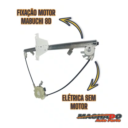 Máquina Vidro Dianteira Elétrica Encaixe Motor Mabuchi Fox 2 Portas 2002 a 2021 Esquerdo Motorista