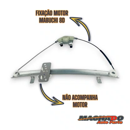Máquina Vidro Dianteira Elétrica Encaixe Motor Mabuchi Gol Parati G2 Bola 2 Portas 1995 a 2000 Esquerdo Motorista