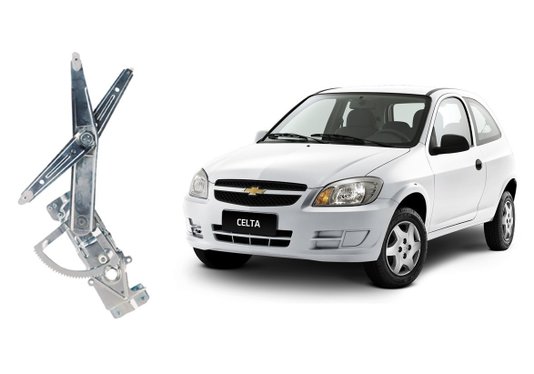 Máquina Vidro Dianteira Elétrica Encaixe Motor Original 8D Celta 2 Portas 2000 a 2016 Esquerdo Motorista
