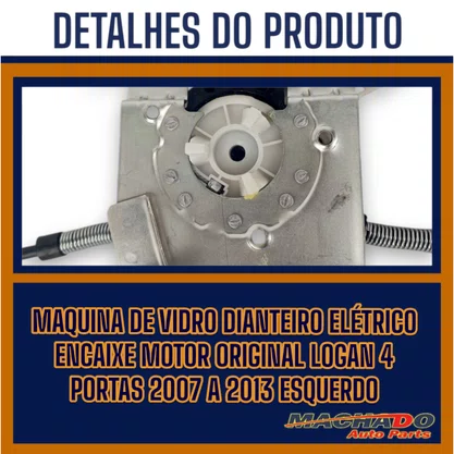Maquina Vidro Dianteira Elétrica Encaixe Motor Original Logan 4 Portas 2007 Até 2013 Esquerda Motorista