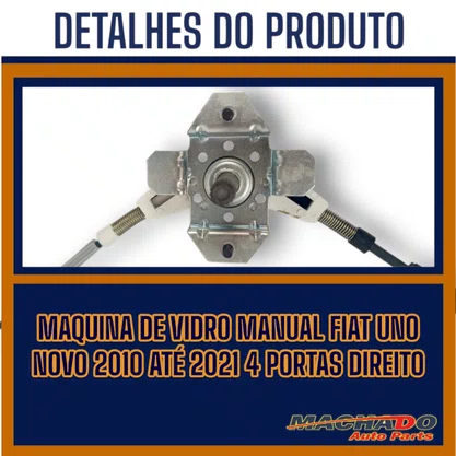 Maquina Vidro Dianteira Manual Fiat Uno Novo 2010 Até 2021 4 Portas Direita Passageiro