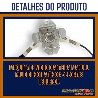 Maquina Vidro Dianteira Manual Palio Novo 2011 Até 2014 Esquerda