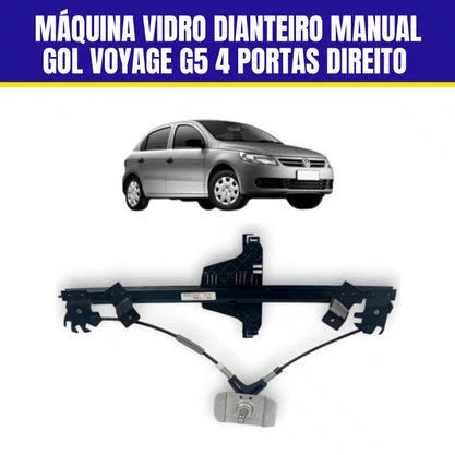 Máquina Vidro Dianteiro Manual Gol Voyage 2008 a 2020 4 Portas Direito