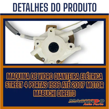 Maquina Vidro Eletrica Fiesta Street 4 Portas 1996 Até 2007 Motor Mabuchi Dianteira Direita Passageiro