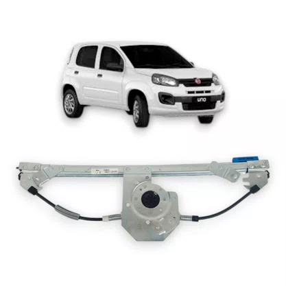 Maquina Vidro Elétrica Uno Novo 4 Portas 2010 Até 2021 Motor Mabuchi Dianteira Esquerda Motorista