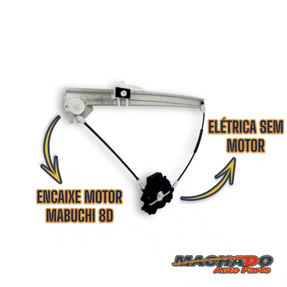 Máquina Vidro Elétrico Encaixe Motor Mabuchi Palio Strada 2 Portas 1995 a 2016 Esquerdo Motorista 
