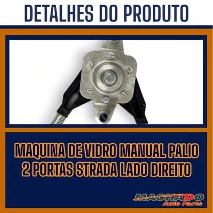 Máquina Vidro Manual Palio 2 Portas Strada Lado Direito