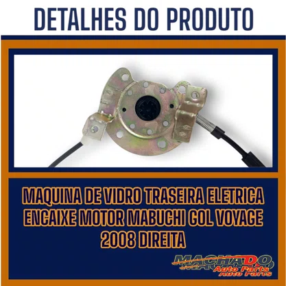 Máquina Vidro Traseira Elétrica Encaixe Motor Mabuchi Gol Voyage 2008 a 2020 Direito Caroneiro