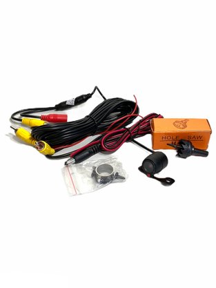 Mini Camera de Re Borboleta Universal Colorida 12V Preto 2 em 1 Para-Choque CODE