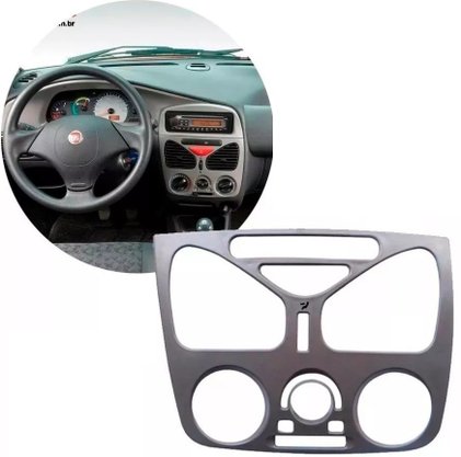 Moldura Painel Central Com Ar Condicionado Palio Strada Siena Cinza 