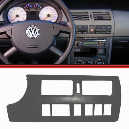 Moldura Painel Central Gol Parati Saveiro G3 2000 a 2005 Cinza Flanel   