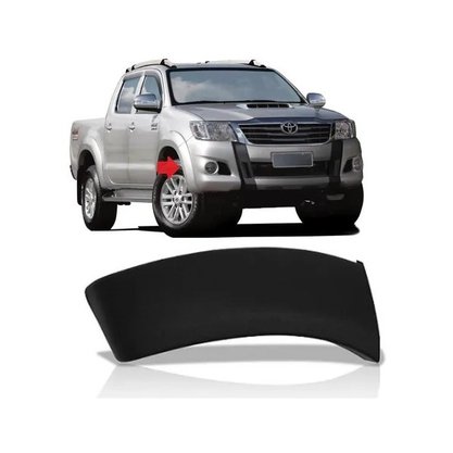 Moldura Parachoque Dianteiro Hilux Pickup 2012 a 2015 Preto Esquerdo Motorista