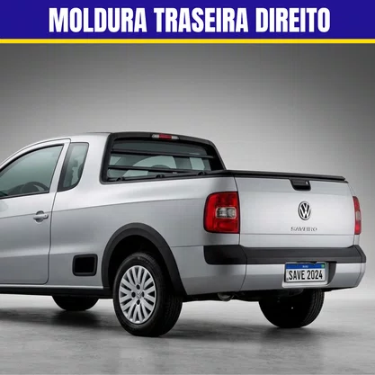 Moldura Parachoque Traseiro Saveiro G5 G6 Trend/Trooper 2010 a 2016 Direito