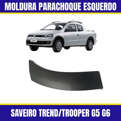 Moldura Parachoque Traseiro Saveiro G5 G6 Trend/Trooper 2010 a 2016 Esquerdo
