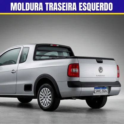 Moldura Parachoque Traseiro Saveiro G5 G6 Trend/Trooper 2010 a 2016 Esquerdo