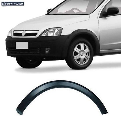 Moldura Paralama Dianteiro Corsa Hatch Sedan 02 a 12 Montana Sport 03 a 10 Preto Liso Esquerdo