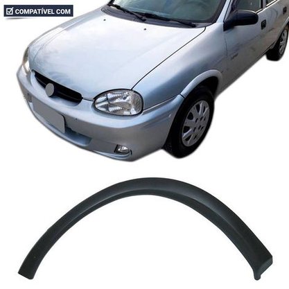 Moldura Paralama Dianteiro Corsa Wagon Sedan PickUp 96 a 08  Preto Liso Esquerdo
 Moldura Paralama Dianteiro Corsa Wagon Sedan PickUp 96 a 08  Preto Liso Esquerdo
