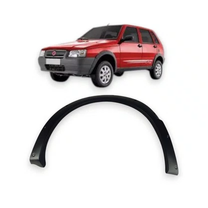Moldura Paralama Dianteiro Uno Way 06 a 08 Preto Texturizado Esquerdo