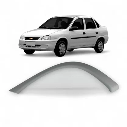 Moldura Paralama Traseiro Corsa Sedan Wagon 96 a 10 Preto Liso Direito