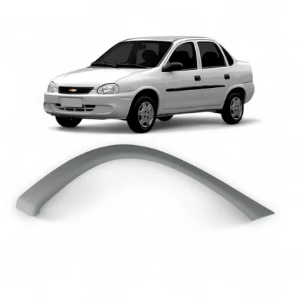 Moldura Paralama Traseiro Corsa Sedan Wagon 96 a 10 Preto Liso Esquerdo