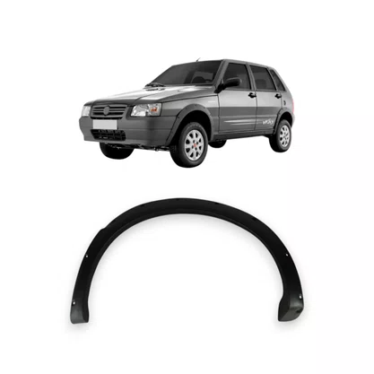 Moldura Paralama Traseiro Uno Way 06 a 08 Preto Texturizado Esquerdo