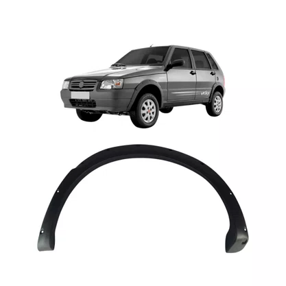 Moldura Paralama Traseiro Uno Way 08 a 11 Cinza Texturizado Esquerdo