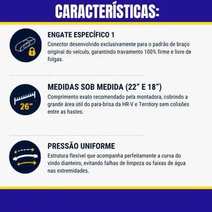 Palheta Dianteira Honda New HRV Apos 2023/ Territory 2021a 2022
